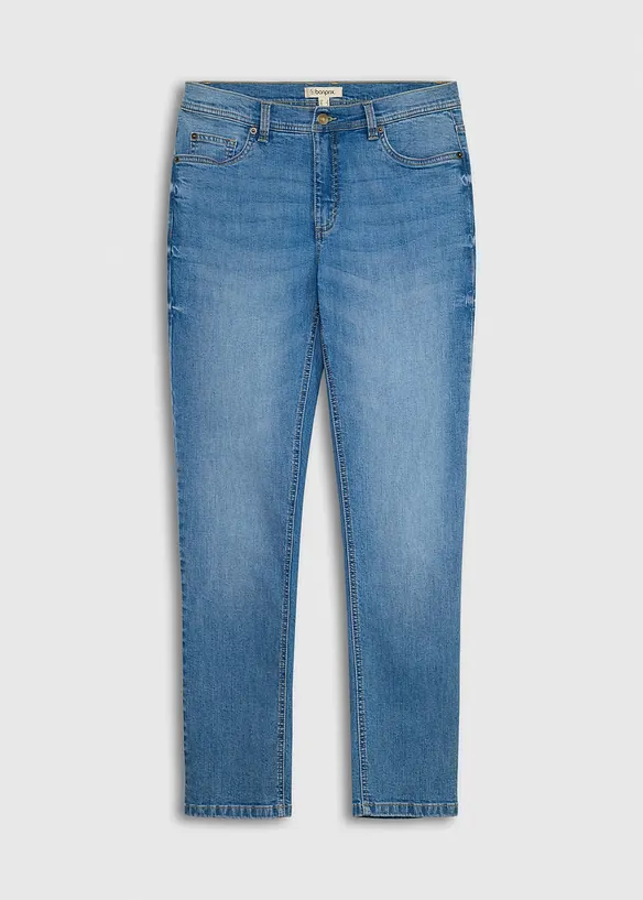Regular-Fit-Jeans, Straight in blau von vorne - bonprix