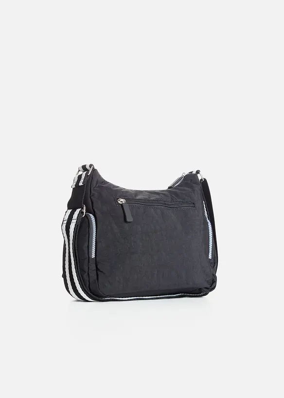 Umhängetasche mit Außentaschen in schwarz von hinten - bonprix