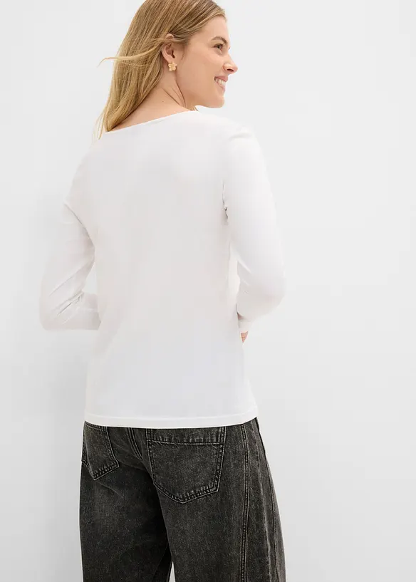 Langarmshirt (2er Pack) in weiß von hinten (im Anschnitt) - bonprix Langarmshirt (2er Pack) in weiß von hinten (im Anschnitt) - bonprix