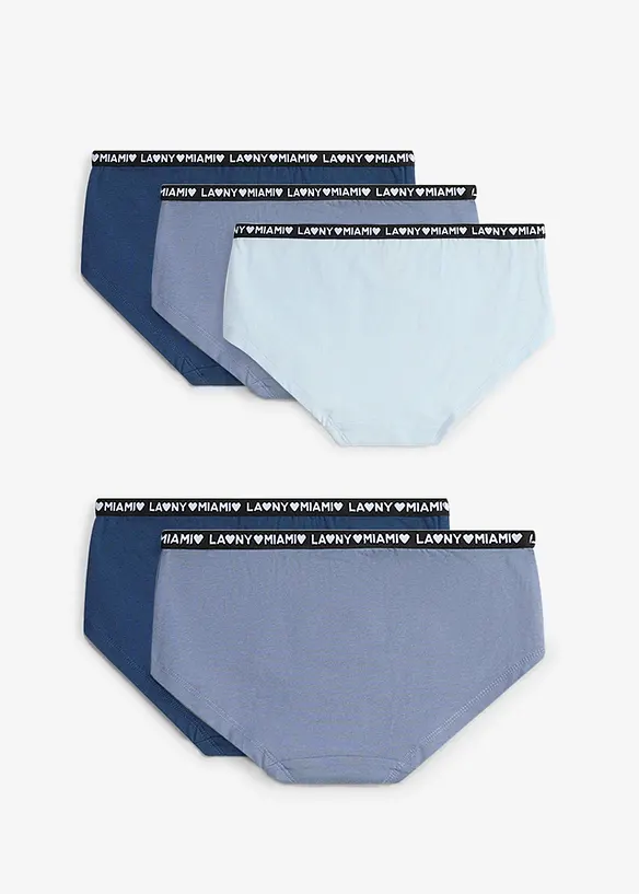 Panty mit weicher Baumwolle (5er-Pack) in blau von hinten - bonprix