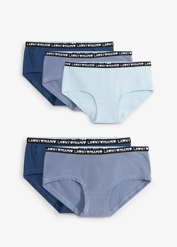 Panty mit weicher Baumwolle (5er-Pack) in blau von vorne - bonprix
