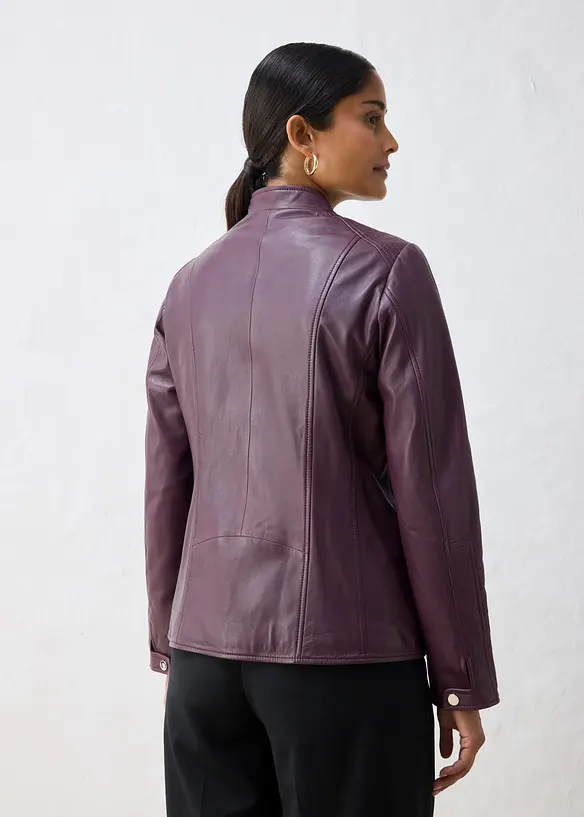 Lederjacke aus Lammnappa in rot von hinten (im Anschnitt) - bonprix