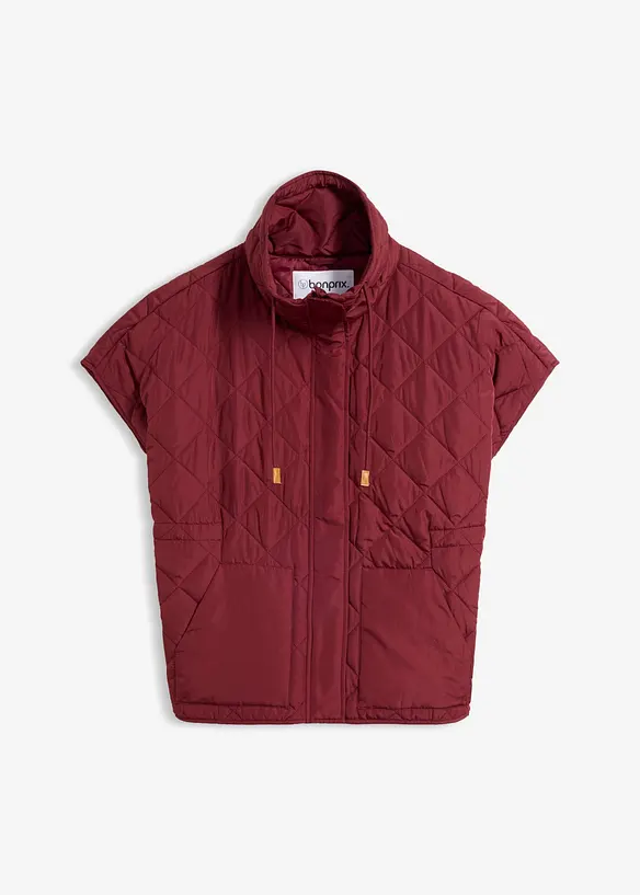 Oversize Funktions-Steppweste, wasserabweisend in rot von vorne - bonprix