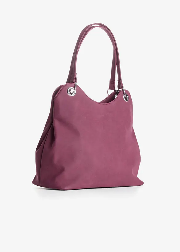 Handtasche in Velourslederoptik in rot von hinten - bonprix