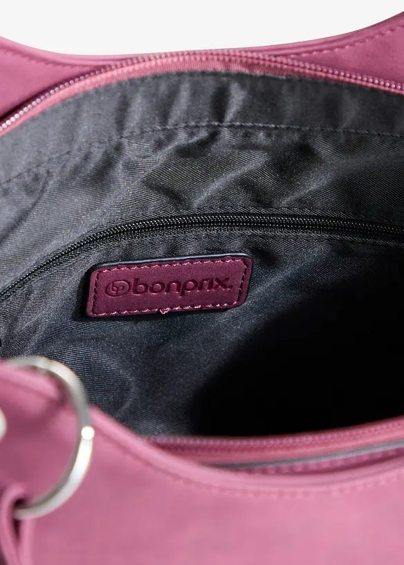 Handtasche in Velourslederoptik in rot geöffnet - bonprix