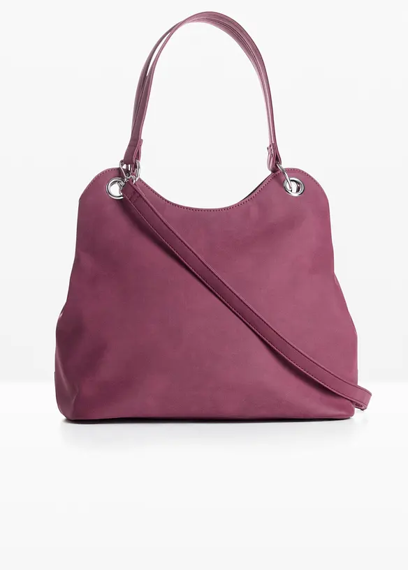 Handtasche in Velourslederoptik in rot von vorne - bonprix