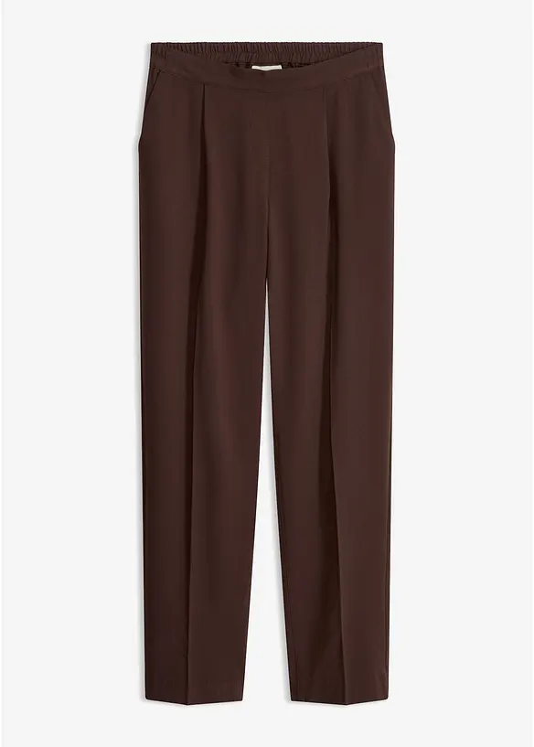 Schlupfhose mit Bügelfalte in braun von vorne - bonprix