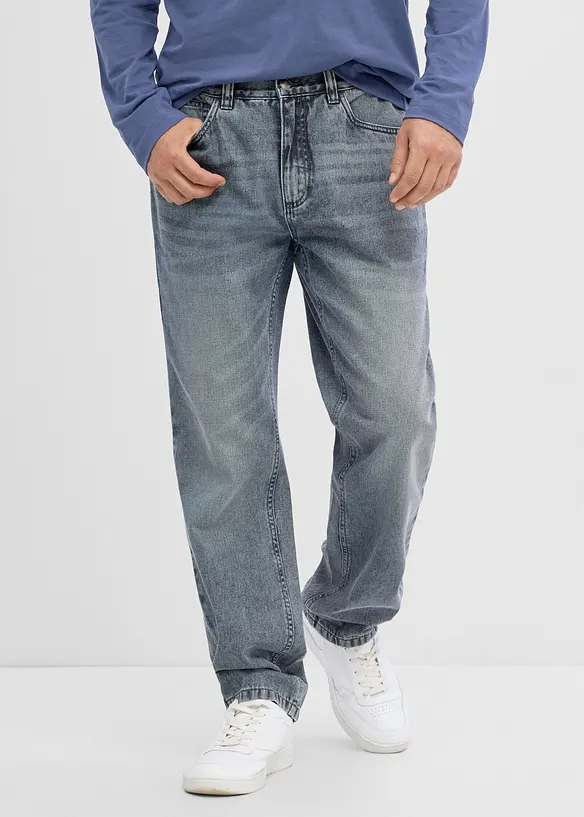 Classic-Fit-Jeans, Straight in blau von vorne - bonprix