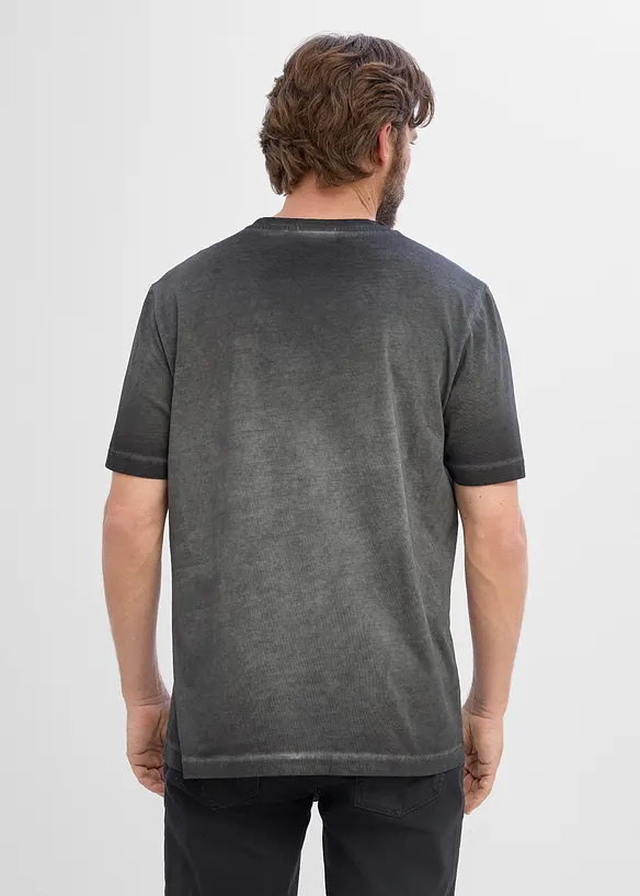 T-Shirt aus Bio-Baumwolle in gewaschener Optik in grau von hinten (im Anschnitt) - bonprix