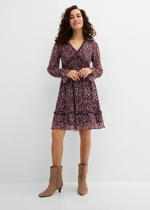 Minikleid aus feinem Mesh in rot von vorne (Totalaufnahme) - bonprix Minikleid aus feinem Mesh in rot von vorne (Totalaufnahme) - bonprix