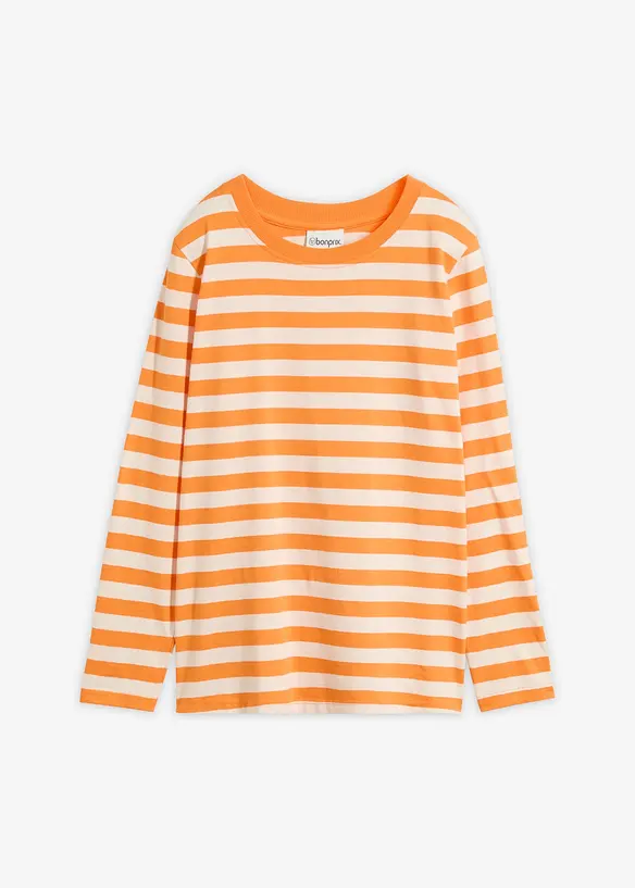 Streifenshirt aus reiner Bio-Baumwolle in orange von vorne - bonprix Streifenshirt aus reiner Bio-Baumwolle in orange von vorne - bonprix