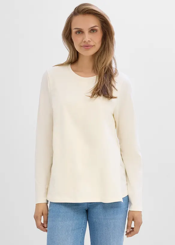 Umstands- und Stillshirts aus Bio-Baumwolle (2er Pack) in braun von vorne (im Anschnitt) - bonprix