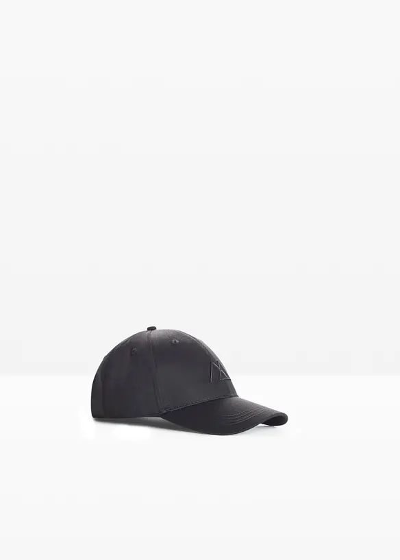 Cap aus 100% Baumwolle in schwarz von vorne - bonprix