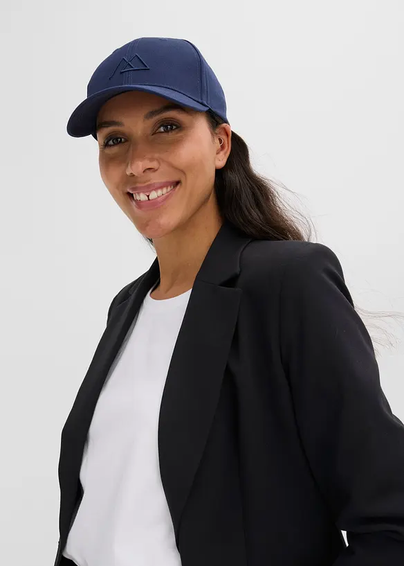 Cap aus 100% Baumwolle in blau von vorne (im Anschnitt) - bonprix