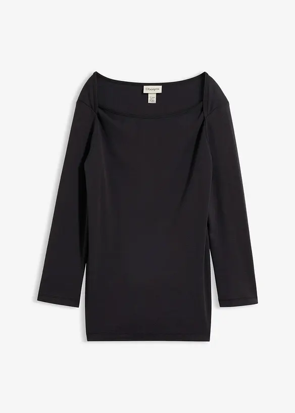 Shirt aus reiner Bio-Baumwolle in schwarz von vorne - bonprix Shirt aus reiner Bio-Baumwolle in schwarz von vorne - bonprix