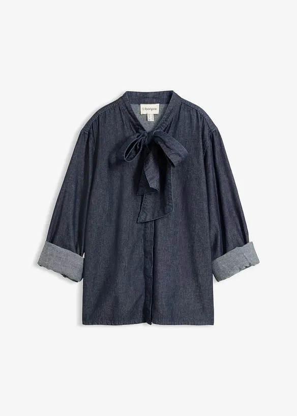 Jeansbluse aus reiner Baumwolle in blau von vorne - bonprix Jeansbluse aus reiner Baumwolle in blau von vorne - bonprix