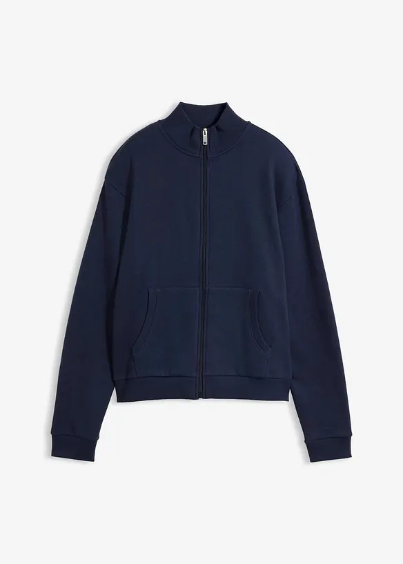 Sweatjacke aus reiner Bio-Baumwolle in blau von vorne - bonprix Sweatjacke aus reiner Bio-Baumwolle in blau von vorne - bonprix