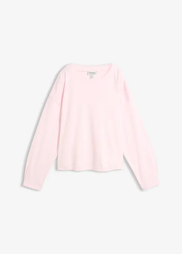 Langarmshirt aus reiner Baumwolle in rosa von vorne - bonprix Langarmshirt aus reiner Baumwolle in rosa von vorne - bonprix