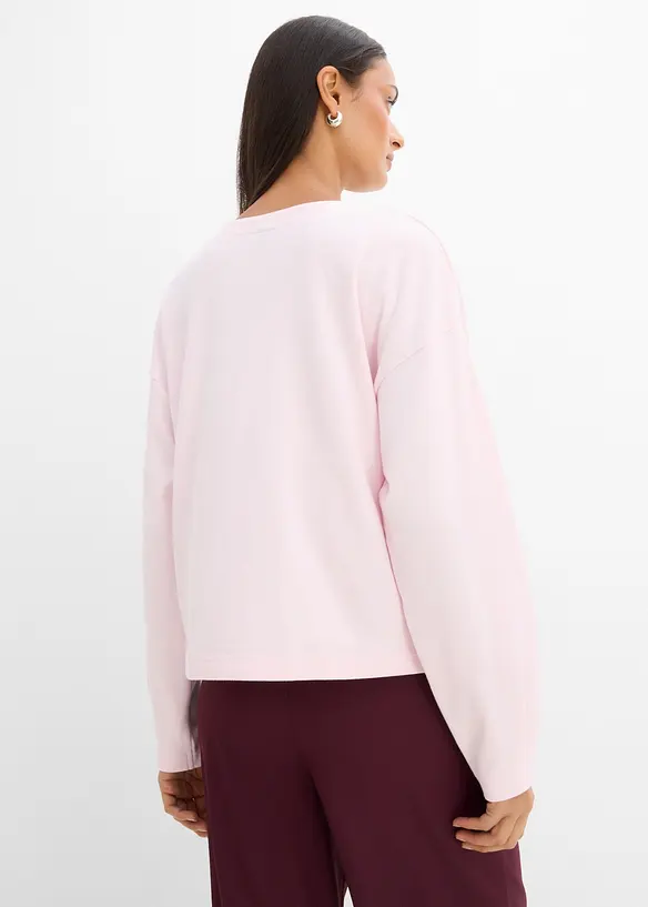 Langarmshirt aus reiner Baumwolle in rosa von hinten (im Anschnitt) - bonprix Langarmshirt aus reiner Baumwolle in rosa von hinten (im Anschnitt) - bonprix