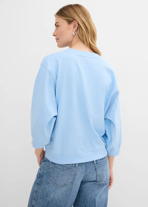 Oversize-Sweatshirt aus reiner Baumwolle in blau von hinten (im Anschnitt) - bonprix Oversize-Sweatshirt aus reiner Baumwolle in blau von hinten (im Anschnitt) - bonprix