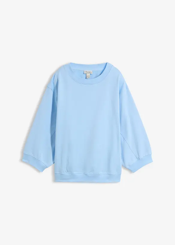 Oversize-Sweatshirt aus reiner Baumwolle in blau von vorne - bonprix Oversize-Sweatshirt aus reiner Baumwolle in blau von vorne - bonprix