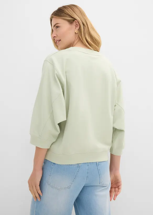 Oversize-Sweatshirt aus reiner Baumwolle in grün von hinten (im Anschnitt) - bonprix Oversize-Sweatshirt aus reiner Baumwolle in grün von hinten (im Anschnitt) - bonprix