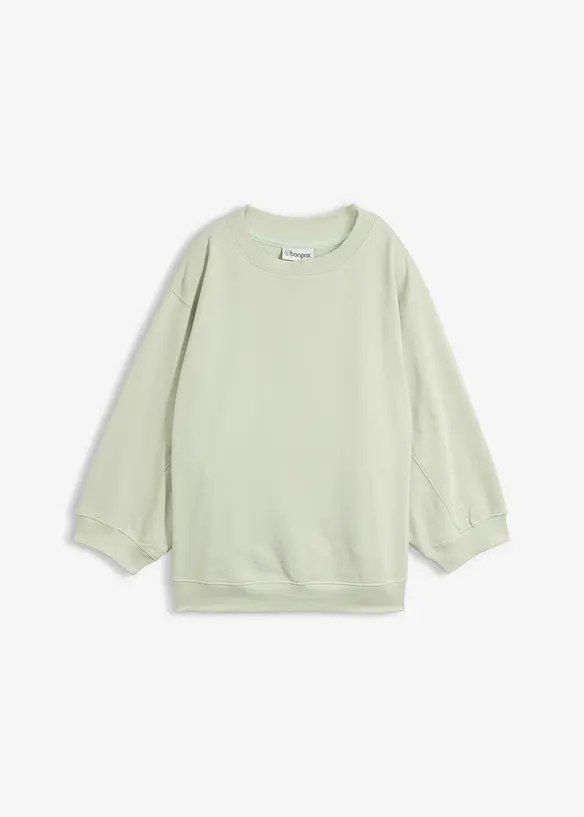 Oversize-Sweatshirt aus reiner Baumwolle in grün von vorne - bonprix Oversize-Sweatshirt aus reiner Baumwolle in grün von vorne - bonprix