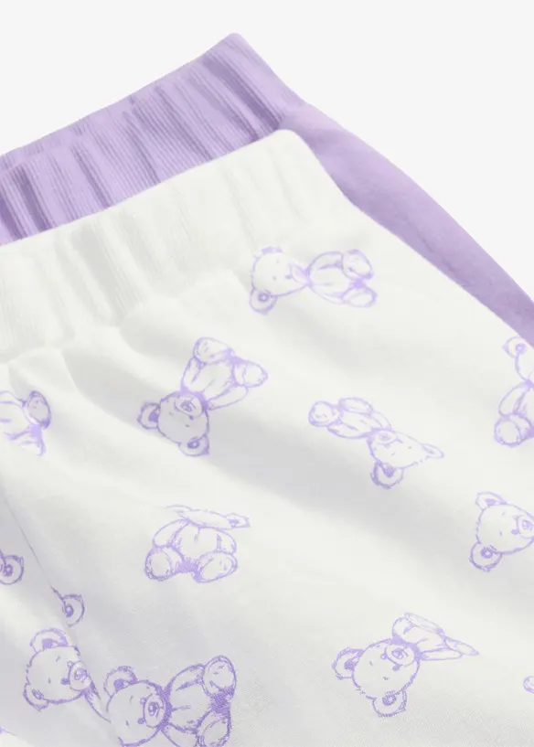 Pyjamahose aus reiner Bio-Baumwolle (2er Pack) in weiß - bonprix