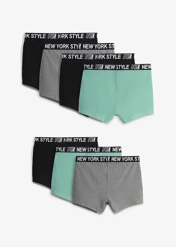 Boxershorts eng mit weicher Baumwolle (7er Pack) in schwarz von hinten - bonprix