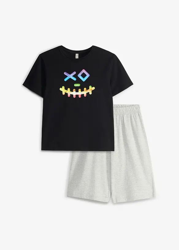 Shorty mit weicher Bio-Baumwolle in schwarz von vorne - bonprix