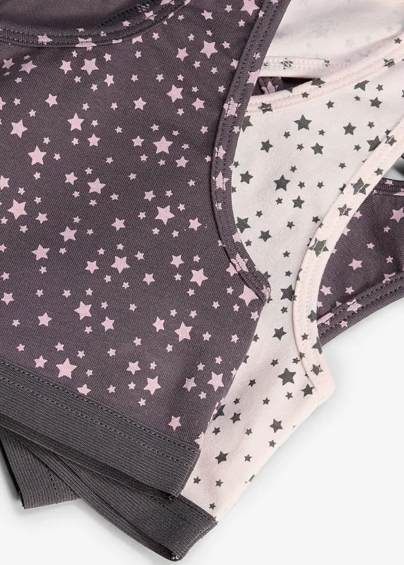 Bustier mit weicher Baumwolle (3er Pack) in grau - bonprix