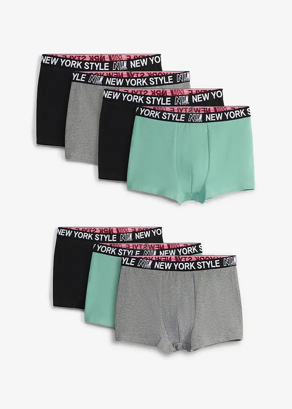 Boxershorts eng mit weicher Baumwolle (7er Pack) in schwarz von vorne - bonprix