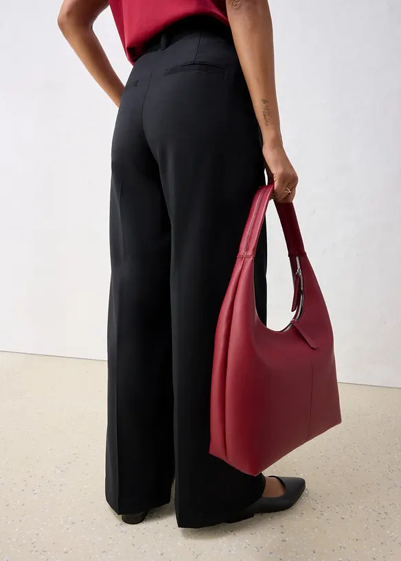 Bundfaltenhose aus weichem Woll-Mix in schwarz von hinten - bonprix Bundfaltenhose aus weichem Woll-Mix in schwarz von hinten - bonprix