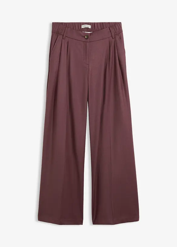 Bundfaltenhose aus weichem Woll-Mix in lila von vorne - bonprix Bundfaltenhose aus weichem Woll-Mix in lila von vorne - bonprix