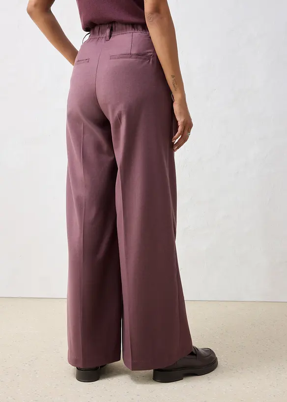 Bundfaltenhose aus weichem Woll-Mix in lila von hinten - bonprix Bundfaltenhose aus weichem Woll-Mix in lila von hinten - bonprix