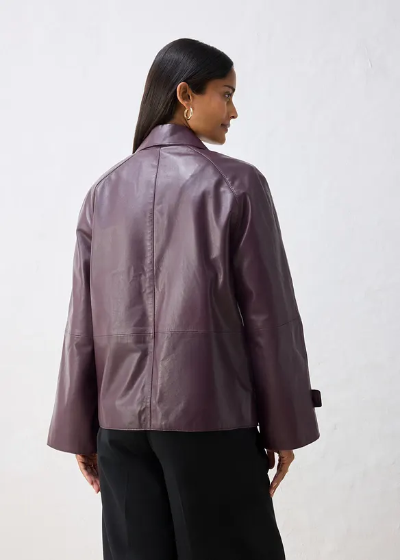 Cabanjacke aus Lammnappa-Leder in rot von hinten (im Anschnitt) - bonprix