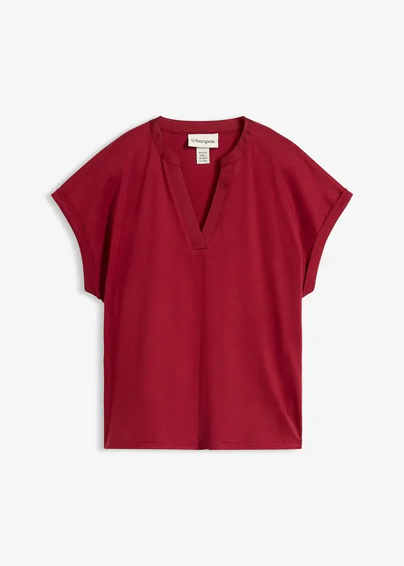 Shirt aus glattem Baumwoll-Seiden-Mix in rot von vorne - bonprix Shirt aus glattem Baumwoll-Seiden-Mix in rot von vorne - bonprix