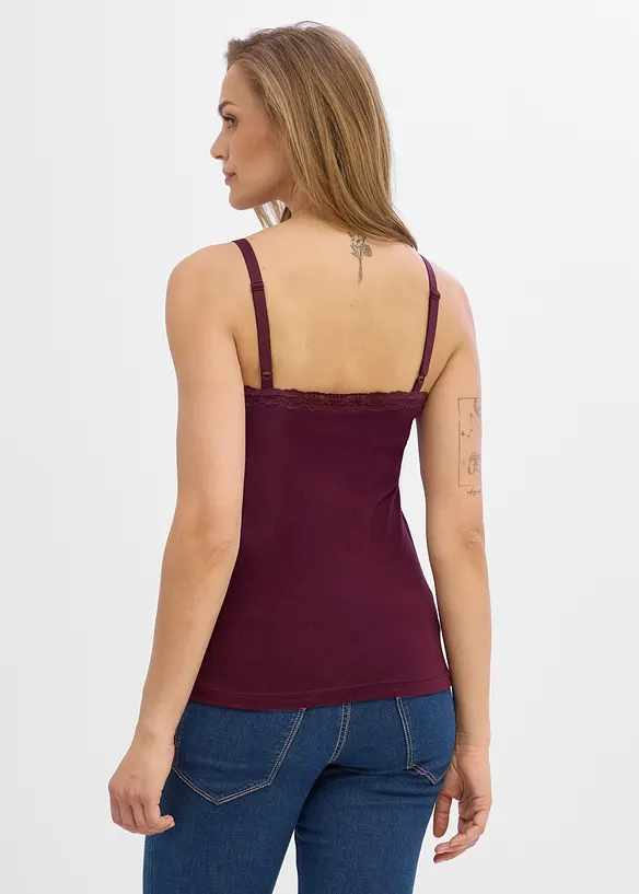 2-in-1 Umstands- und Stilltops mit Spitze (2er-Pack) in schwarz von hinten (im Anschnitt) - bonprix