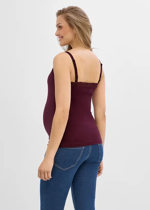 2-in-1 Umstands- und Stilltops mit Spitze (2er-Pack) in schwarz von hinten (im Anschnitt) - bonprix