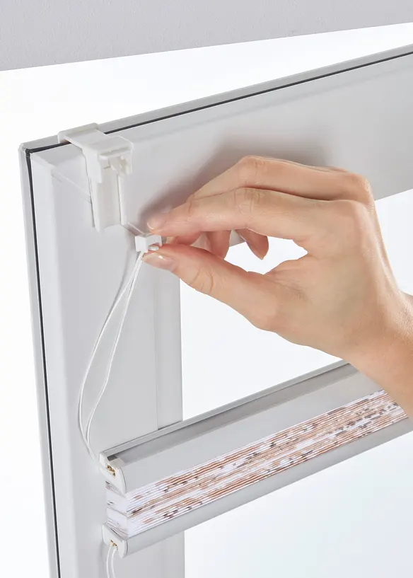 Plissee mit Blütendruck in beige - bonprix