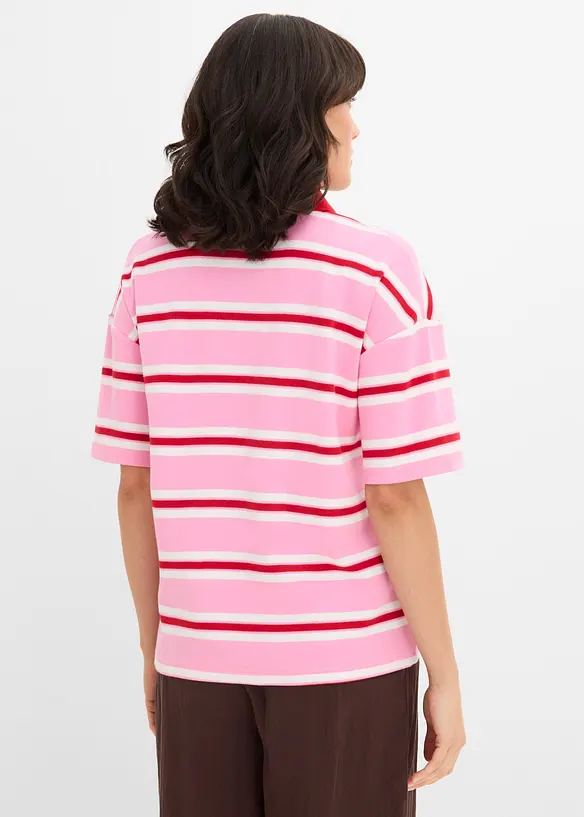 Poloshirt aus reiner Bio-Baumwolle in rosa von hinten (im Anschnitt) - bonprix