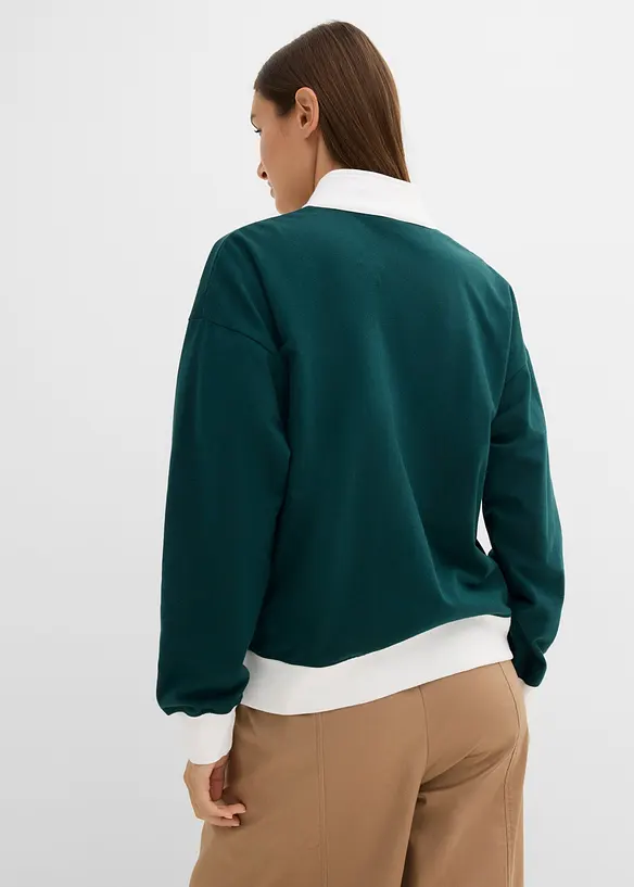 Sweatjacke aus reiner Bio-Baumwolle in weiß von hinten (im Anschnitt) - bonprix Sweatjacke aus reiner Bio-Baumwolle in weiß von hinten (im Anschnitt) - bonprix