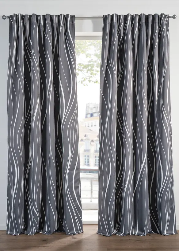 Abdunkelnder Vorhang mit recyceltem Polyester (1er Pack) in grau - bonprix