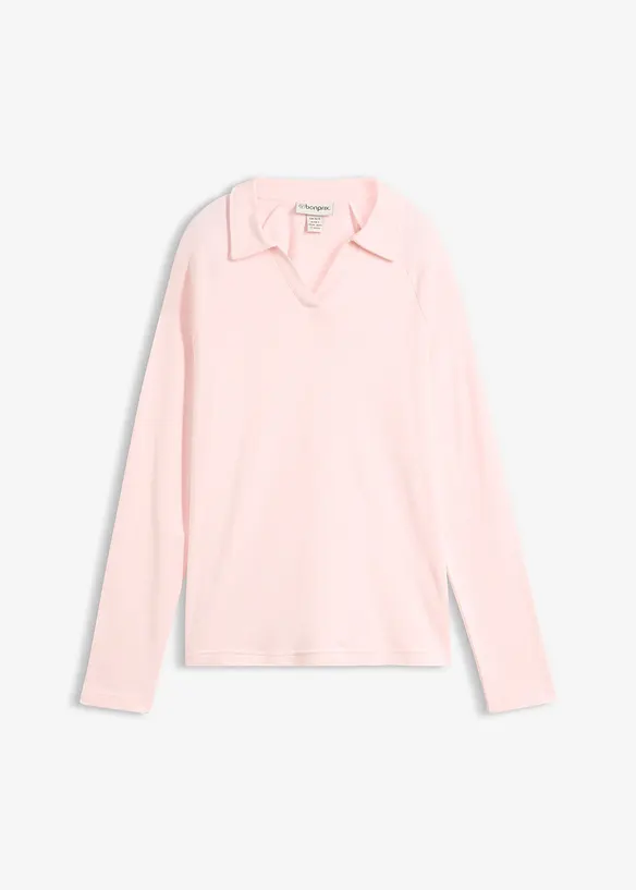 Poloshirt aus reiner Bio-Baumwolle in rosa von vorne - bonprix Poloshirt aus reiner Bio-Baumwolle in rosa von vorne - bonprix