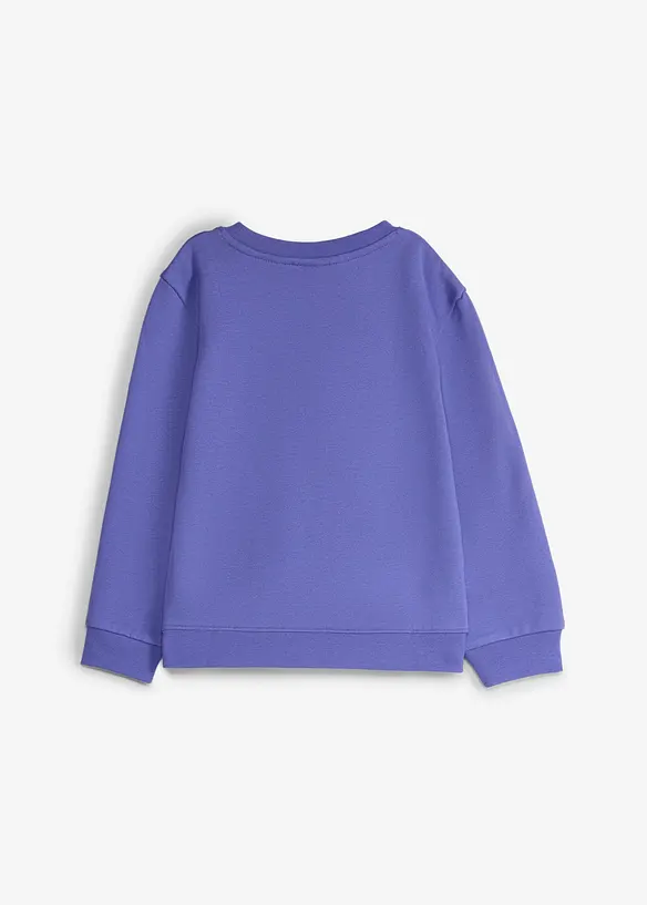 Sweatshirt mit Baumwolle in lila von hinten - bonprix