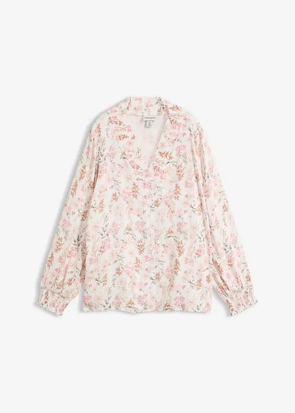Bluse aus fließender Viskose in weiß von vorne - bonprix
