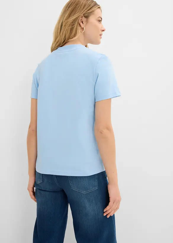 T-Shirt mit V-Ausschnitt aus reiner Bio-Baumwolle(3er Pack) in blau von hinten (im Anschnitt) - bonprix T-Shirt mit V-Ausschnitt aus reiner Bio-Baumwolle(3er Pack) in blau von hinten (im Anschnitt) - bonprix