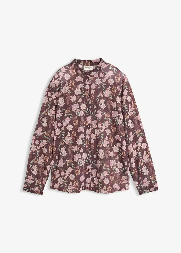 Chiffonbluse in lila von vorne - bonprix
