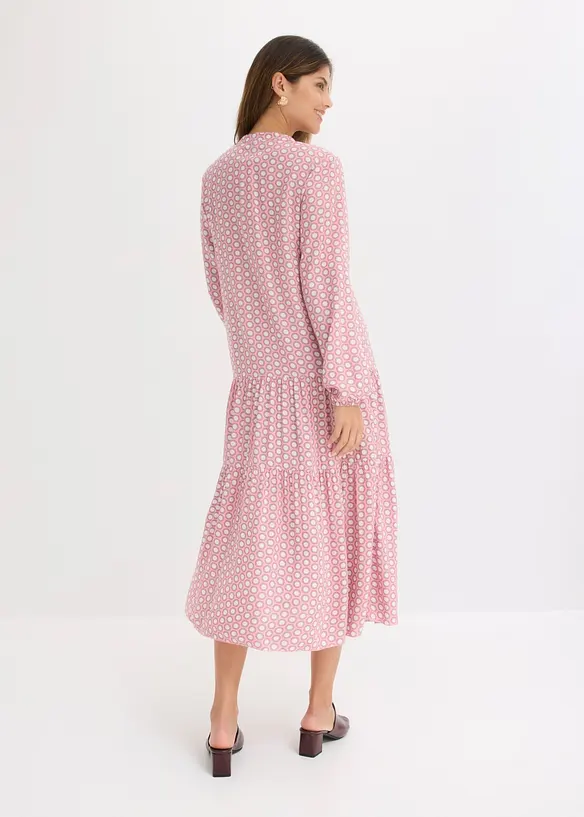 Tunika-Kleid aus fließender Viskose in lila von hinten (Totalaufnahme) - bonprix