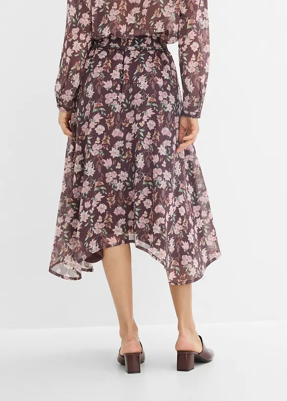 Chiffon-Midirock in lila von hinten - bonprix Chiffon-Midirock in lila von hinten - bonprix